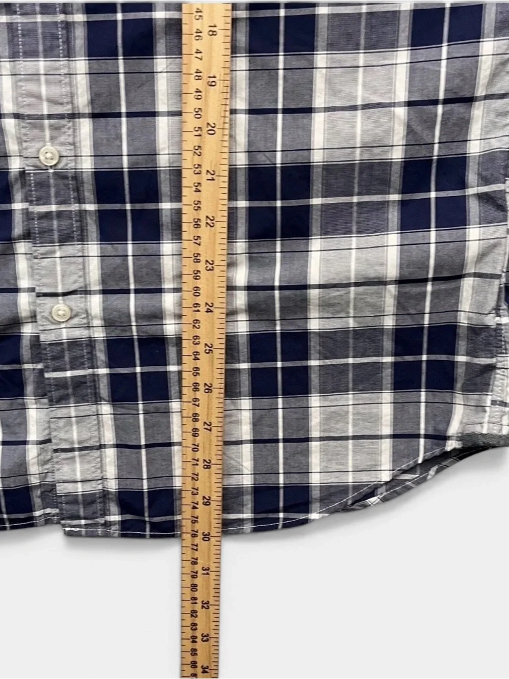 J. Crew Slim Fit Navy Blue Plaid Button Down Cotton Long Sleeve Shirt Size L